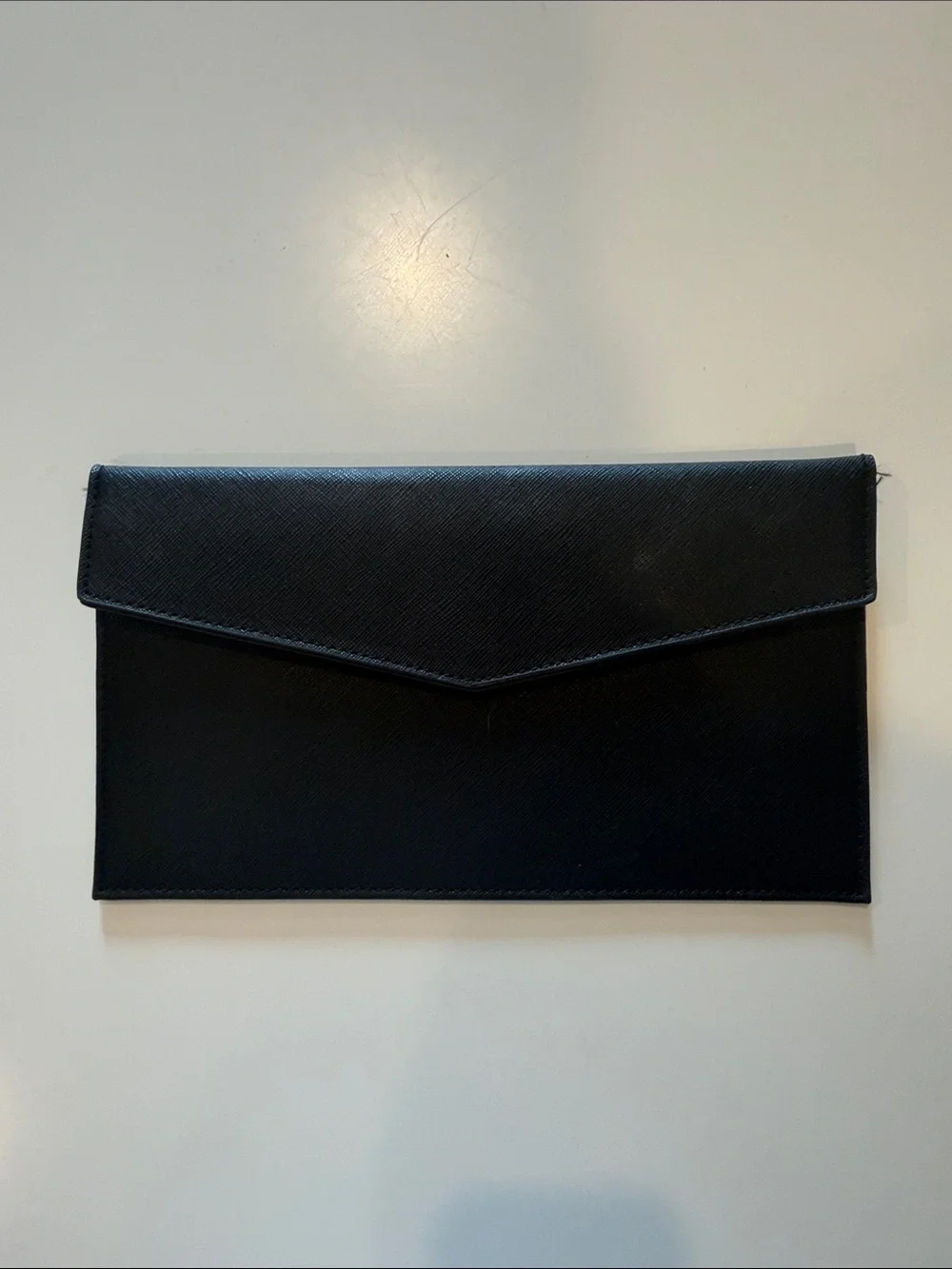 Black Envelope Leather Document Sleeve - Men